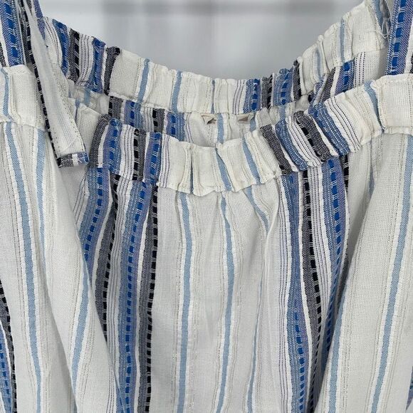 Cato Womens Crop Top Tank Cami Striped Tie Shoulder Blue White Size Large - Picture 3 of 8